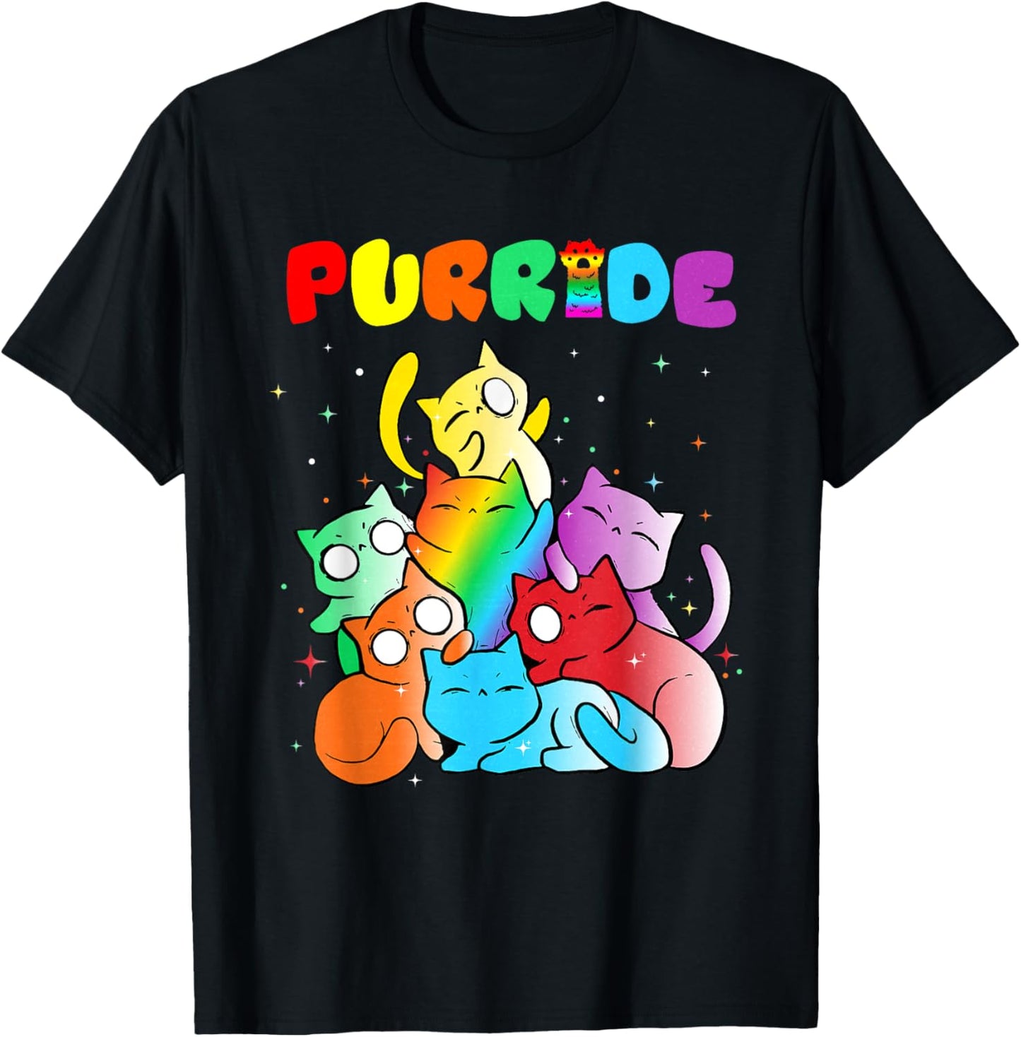 Purride Cat Pride Ally LGBT Rainbow Animal Lovers Women Kids T-Shirt