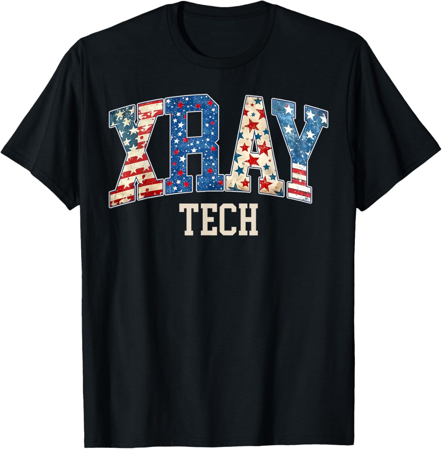 Retro Xray Tech Us Flag 4th Of July Radiology Radiologist T-shirt