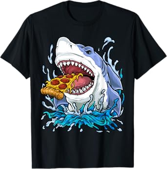 Shark Eating Pizza T-Shirt