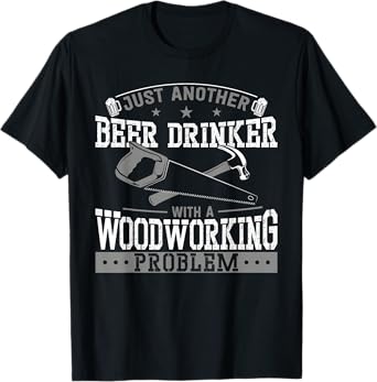Woodworker Carpenter Tools Vintage Beer Drunk Saw Hammer T-Shirt