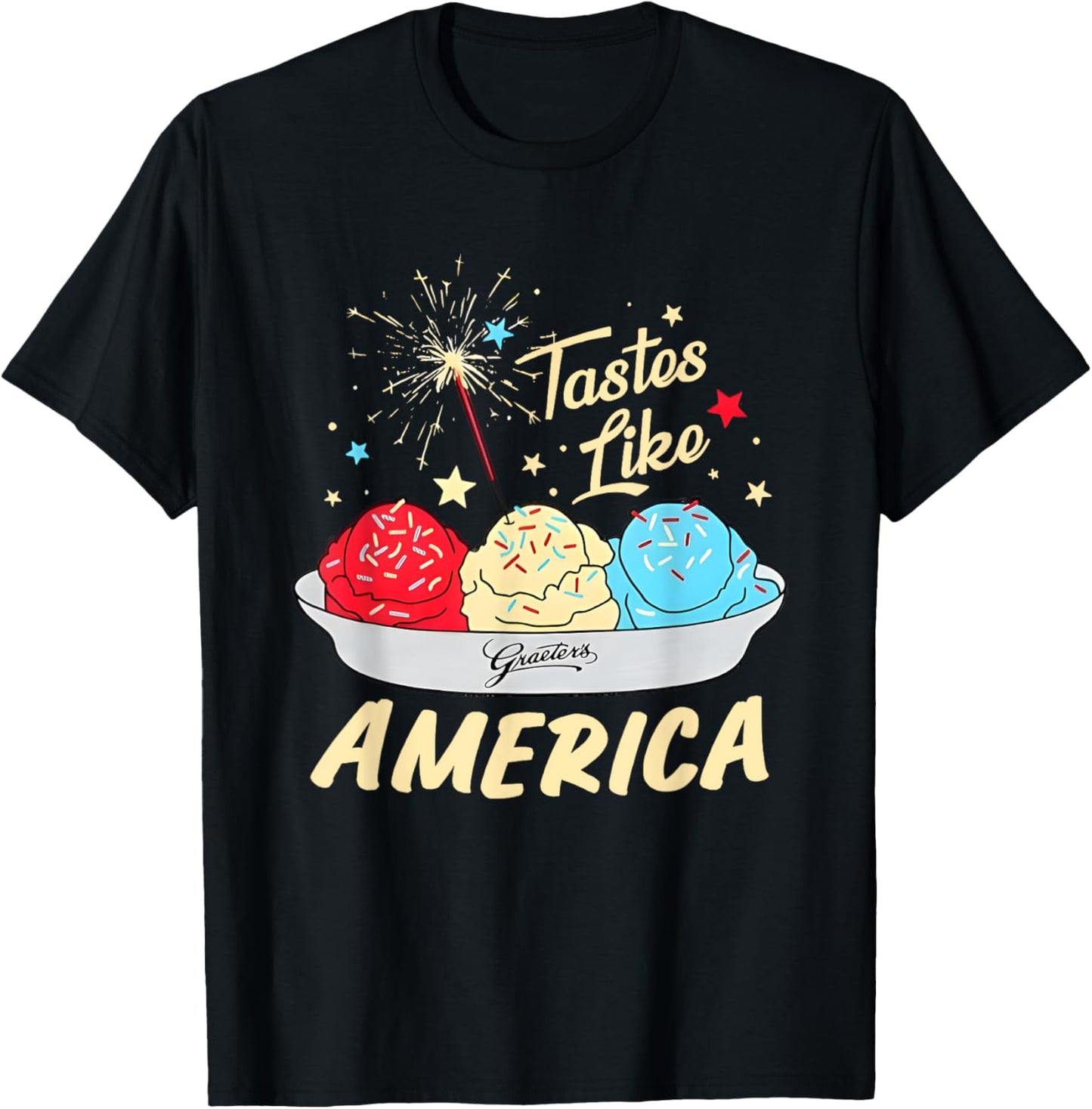 Tastes Like America Ice Cream Patriotic 4th Of July T-shirt