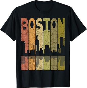 Boston Vintage Boston Massachusetts Retro Boston Skyline T-Shirt
