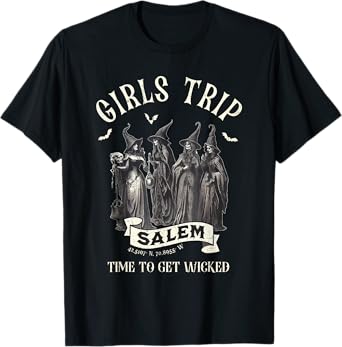Vintage Girls Trip to Salem Time To Get Wicked Halloween T-Shirt