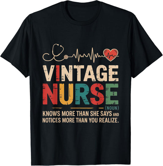 Vintage Nurse Definition Retro Registered Nursing Women T-Shirt