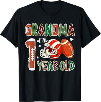 Grandma Of The 1 Year Old Football Themed 1st Birthday Party T-Shirt