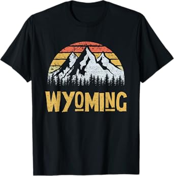 Vintage Retro WY Wyoming U.S. Mountain State T-Shirt T-Shirt