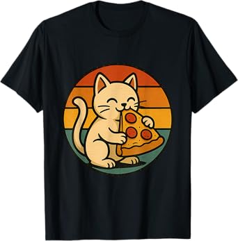 Pizza Cat Graphic Funny Meme T-Shirt for Men Women Kids