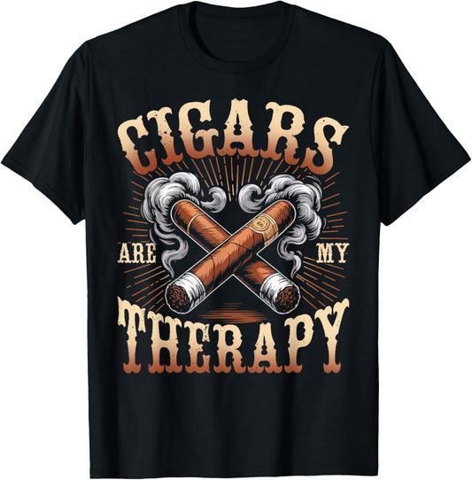 Cigar Smoker Cigars Are My Therapy Funny Cigar Lover T-shirt