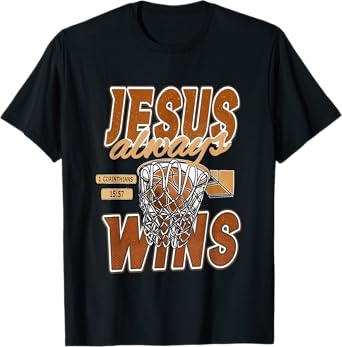 Vintage Jesus Christian Playing Basketball Gift For Men Boys T-Shirt