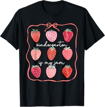 Groovy Kindergarten Is My Jam Strawberry Kinder Team Teacher T-Shirt