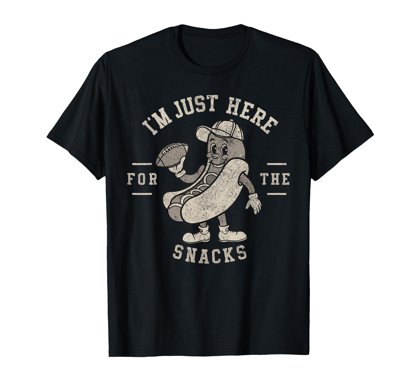Funny I'm Just Here For The Snacks HotDog Football T-Shirt