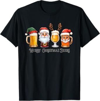 Christmas Drinking Merry Christmas Santa Beer T-Shirt