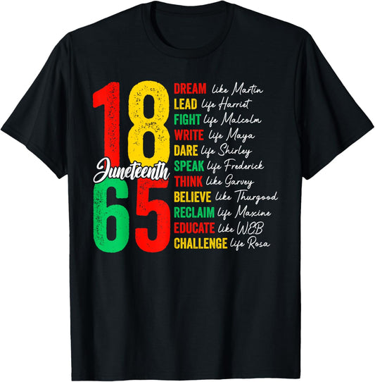 Juneteenth Dream Like Leaders Black History Women Men T-Shirt