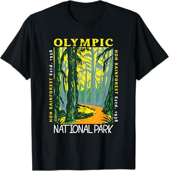 Hoh Rainforest Washington National Park Vintage T-Shirt