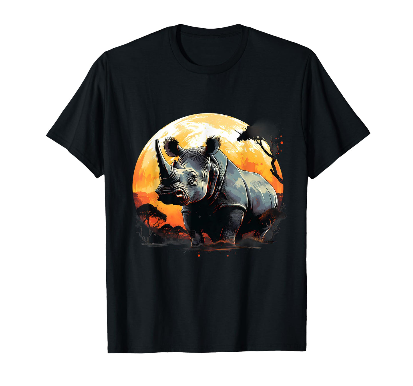 Rhino Nature Animal Art Rhinoceros Wildlife Motif Savanna T-Shirt