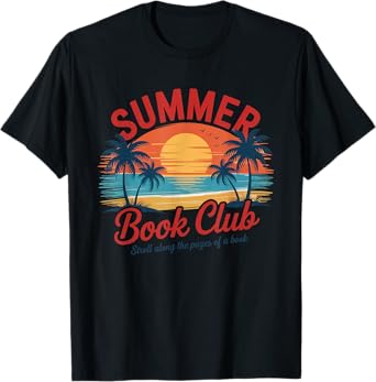 Summer Retro Book Club Funny Beach Vacation T-Shirt