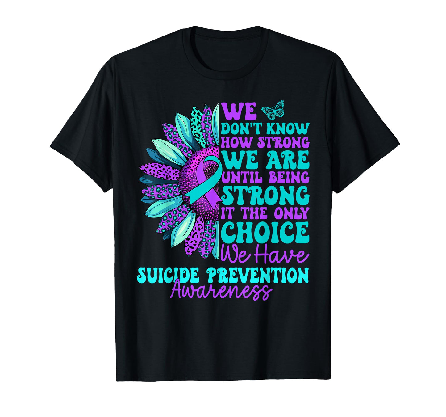 Vintage Sunflower Suicide Prevention Awareness Men Women T-Shirt