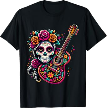 De Los Muertos La Catrina Day of the Dead Sugar Skull Women T-Shirt