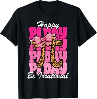 Pi Day Coquette Bow Leopard Women Kids Toddler Math Teacher T-Shirt