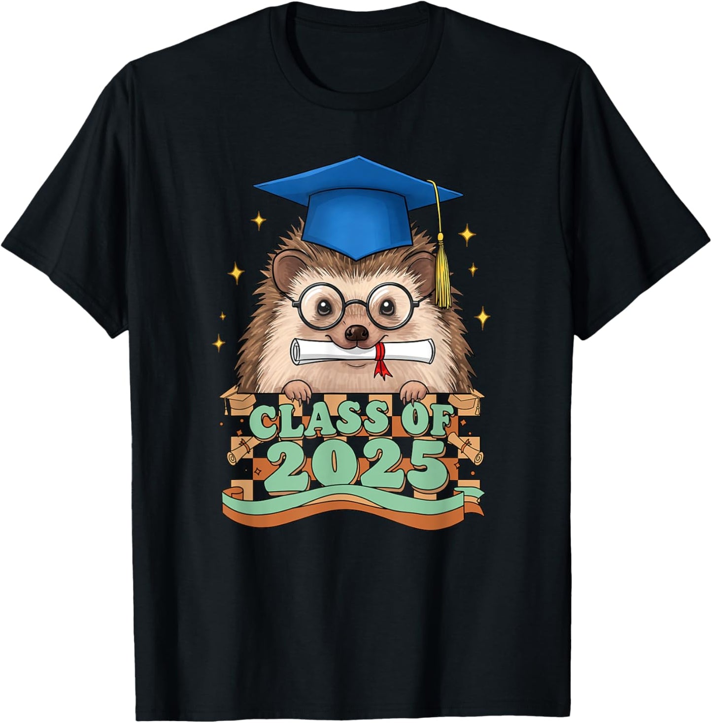 Graduate Hedgehog Class Of 2025 Kids Mens Womens Graduation T-Shirt