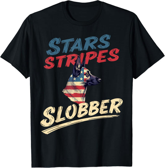 Funny Shepherd Dog Vintage German Shepherd American Flag T-Shirt