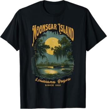 Moonscar Island Mysterious Bayou Swamp Full Moon T-Shirt