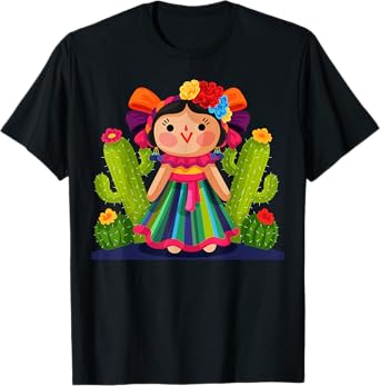 Muñeca Típica Mexicana María Lele Muñeca Otomi Artesanal T-Shirt