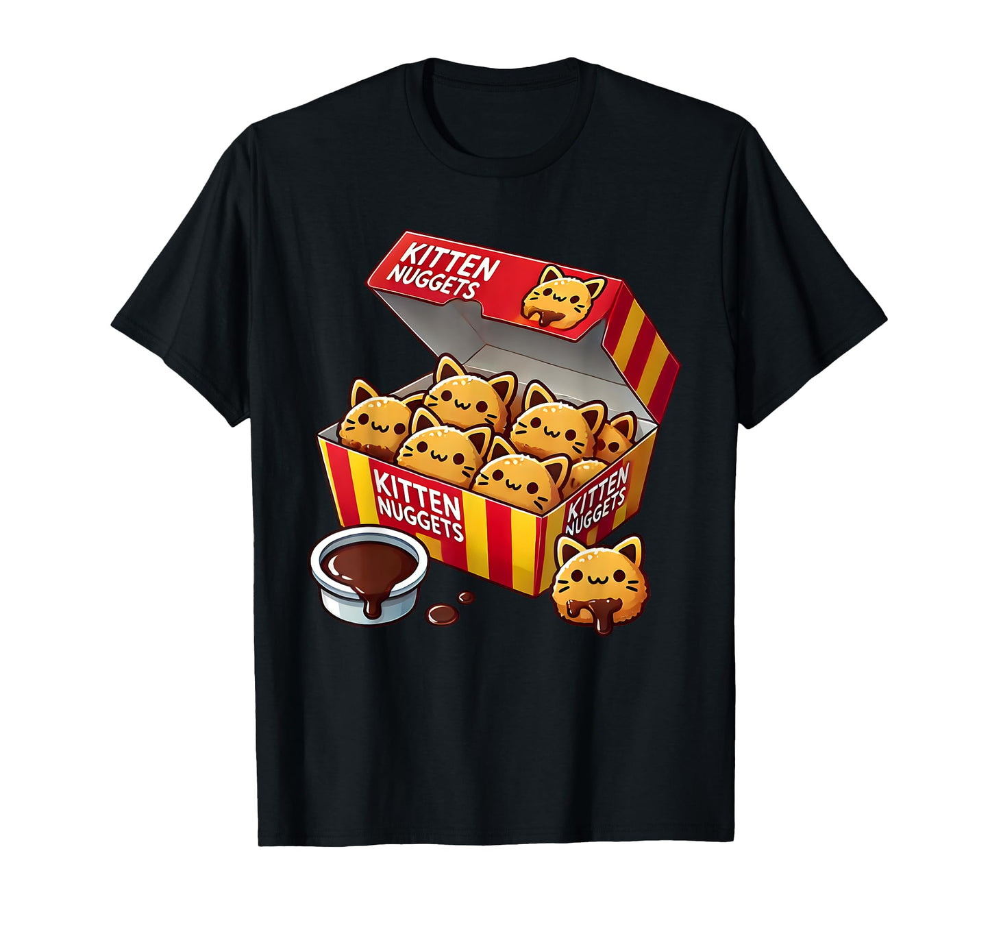 Kitten Nuggets Fast Food Parody Cat Lover Chicken Nuggets T-Shirt for Men Women Kids