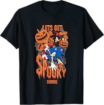 Sonic The Hedgehog Halloween Let's Get Spooky Sonic & Shadow T-Shirt