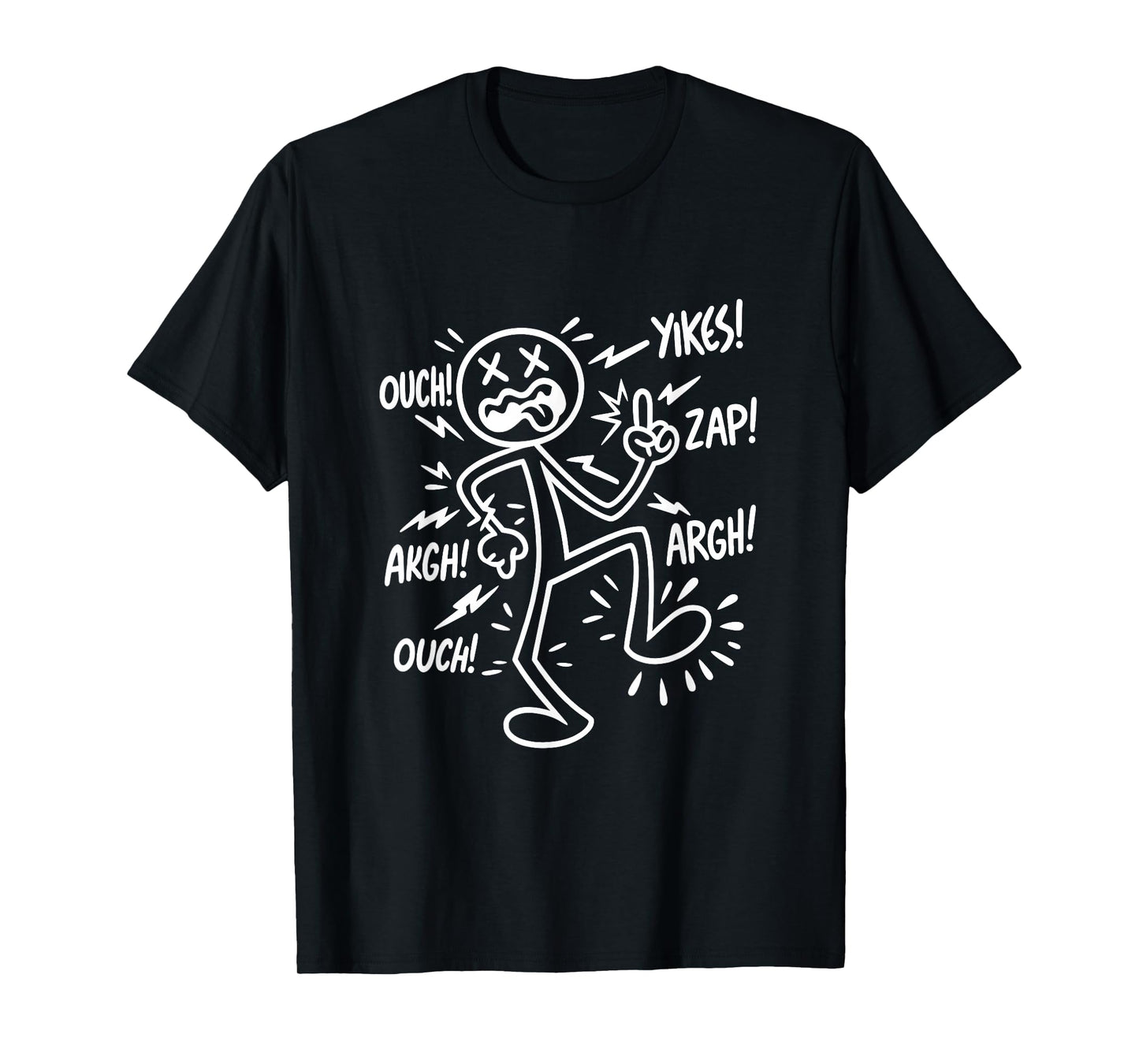 Ow Ow Ow Comedy Stick Character Funny Chronic Pain Meme T-Shirt