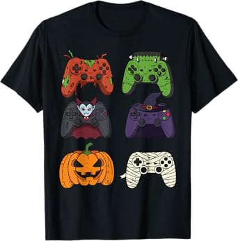 Halloween Gaming Controllers Gamer Costume Men Boys Kids T-Shirt