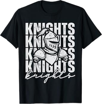 Vintage Knight School Mascot Game Day Sports Fans Men Boys T-Shirt