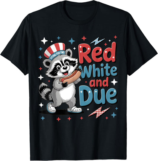 Red White And Due Funny Raccoon 4th Of July Patriotic T-shirt