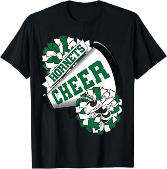 Hornets Cheer Back To School Cheerleading Spirit Green T-Shirt