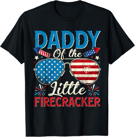 Daddy Of The Little Firecracker 4th Of July Dad Daddy T-shirt