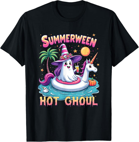 Vacation Halloween Party Group Funny Summerween Witch Vibes T-shirt