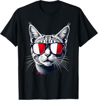 Patriotic Malta Tabby Cat Maltese Flag T-Shirt