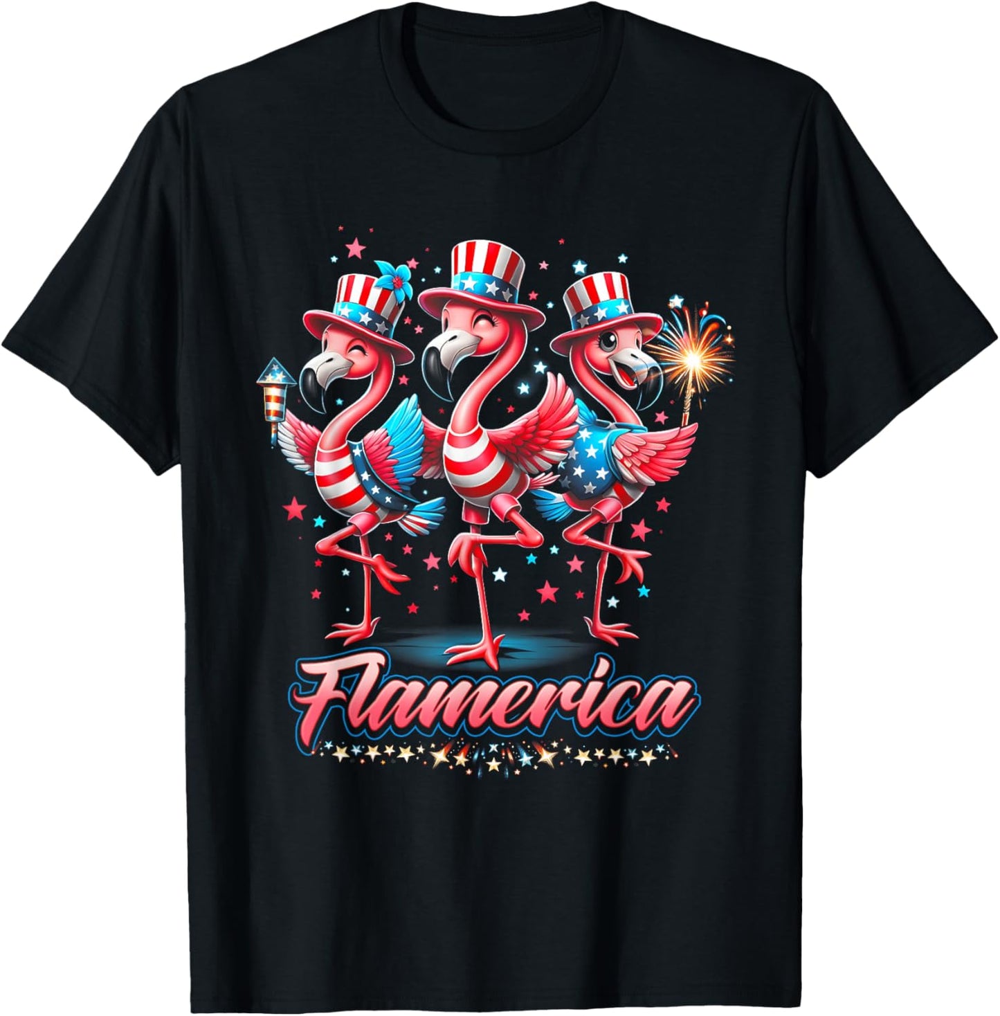 Flamingo 4Th Of July Patriotic USA Independence Flamerica T-Shirt