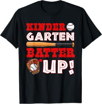Kindergarten Batter Up Back To School Baseball Player Boys T-Shirt