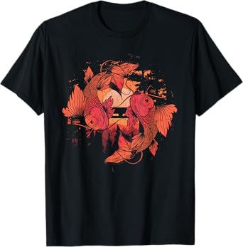 Asian Culture Koi Fish Japanese Taisho Sanke Koi Carp T-Shirt