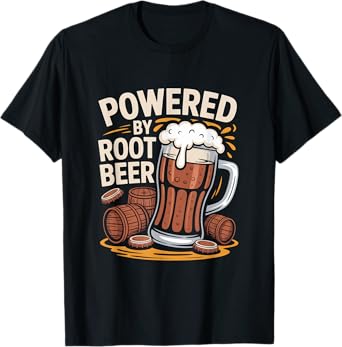Powered by Root Beer Barrel Mug Fun T-Shirt