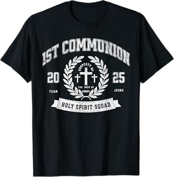 First Communion 2025 Funny Holy Spirit Catholic Religious T-Shirt