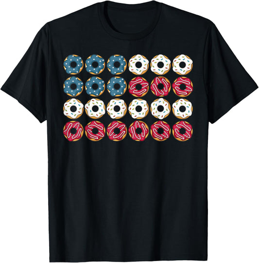 Patriotic Donuts American Flag Usa 4th Of July Doughnuts Day T-shirt