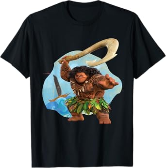 Disney Moana 2 Action Pose Maui with Fish Hook T-Shirt