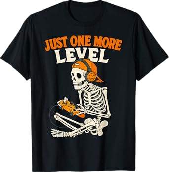 Funny Video Game Halloween Skeleton Gamer Costume Men Boys T-Shirt
