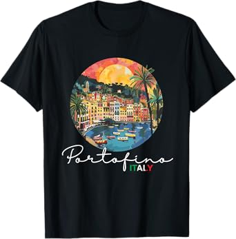 Italy Portofino Painting Souvenir / Portofino T-Shirt