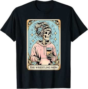 Vintage The Wrestling Mom Tarot Card Skeleton Mama Mom T-Shirt