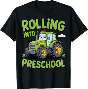 Back to School Farm Tractor Lover First Day of Preschool Kid T-Shirt