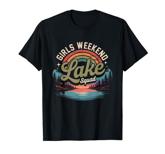 Girls Weekend Trip Daughter Sunset Lake Squad Adventure T-Shirt