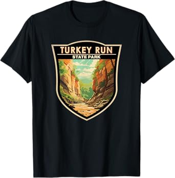 Turkey Run State Park Indiana Badge Vintage T-Shirt